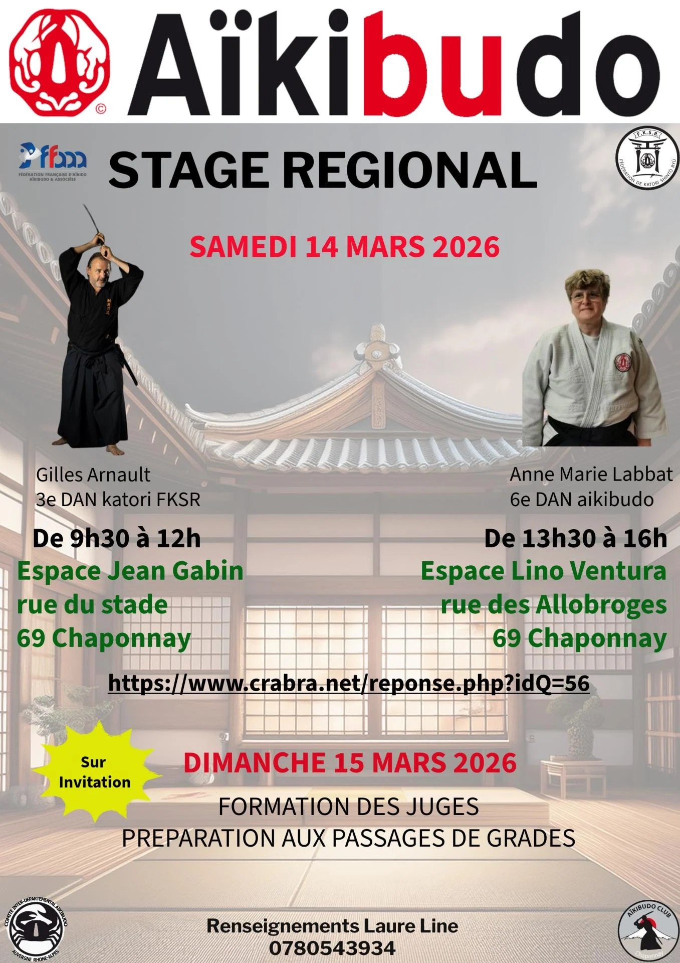 Stage aiki et katori 14 mars 2026